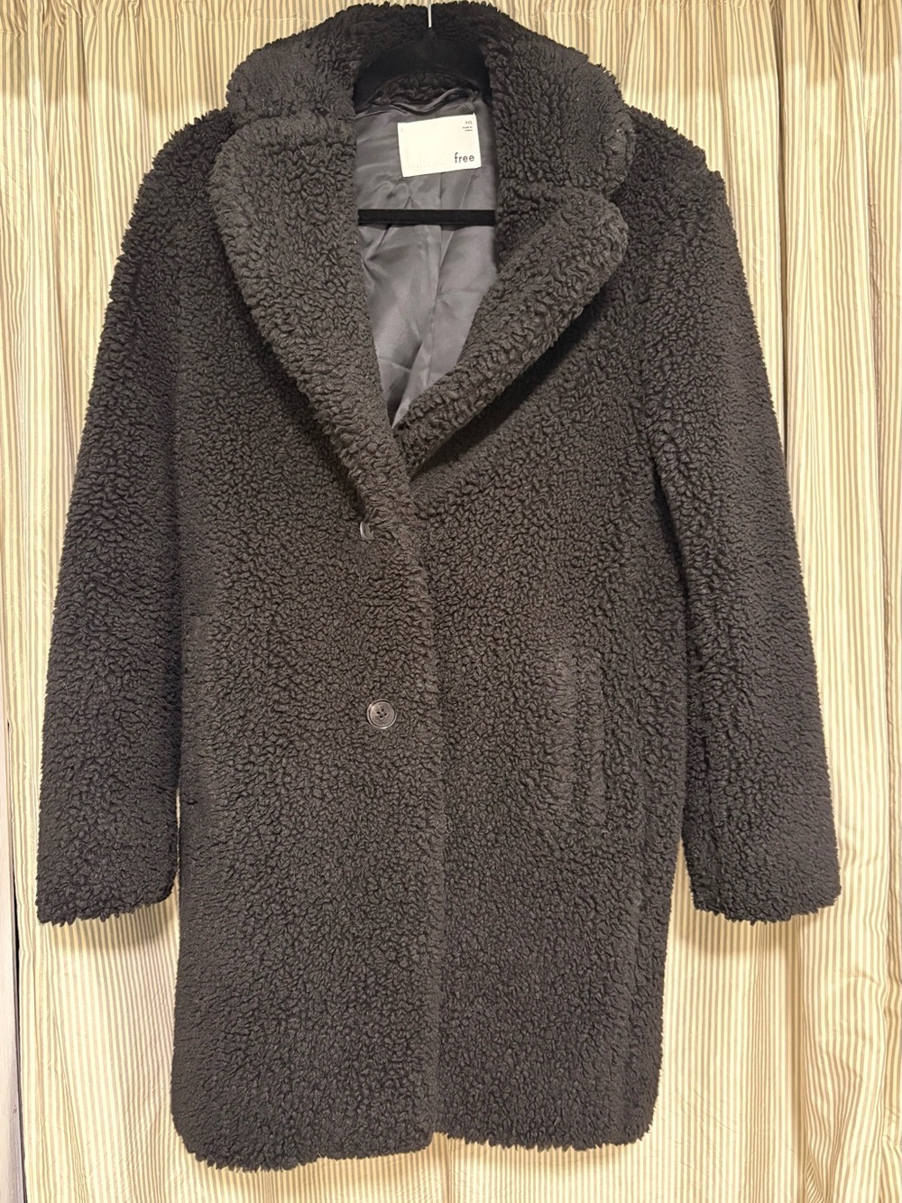 Wilfred Black Teddy Faux-Shearling Coat
